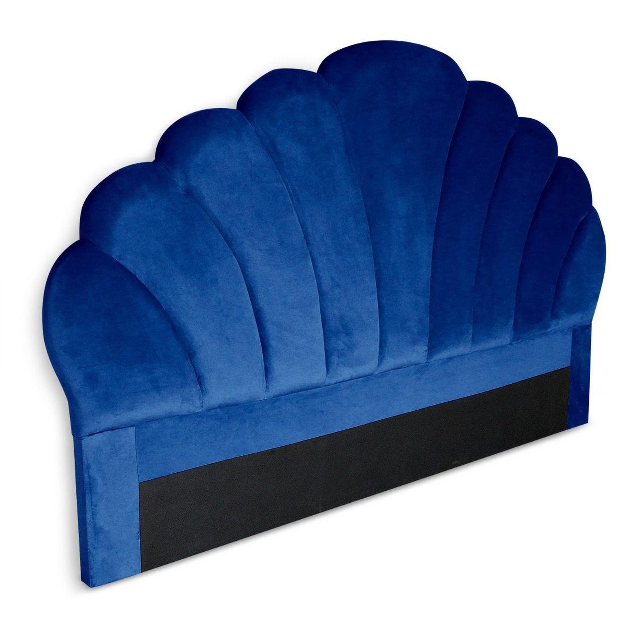 Voir la diapositive 2 : Paris Prix Tête de lit en velours  shelly  160cm bleu