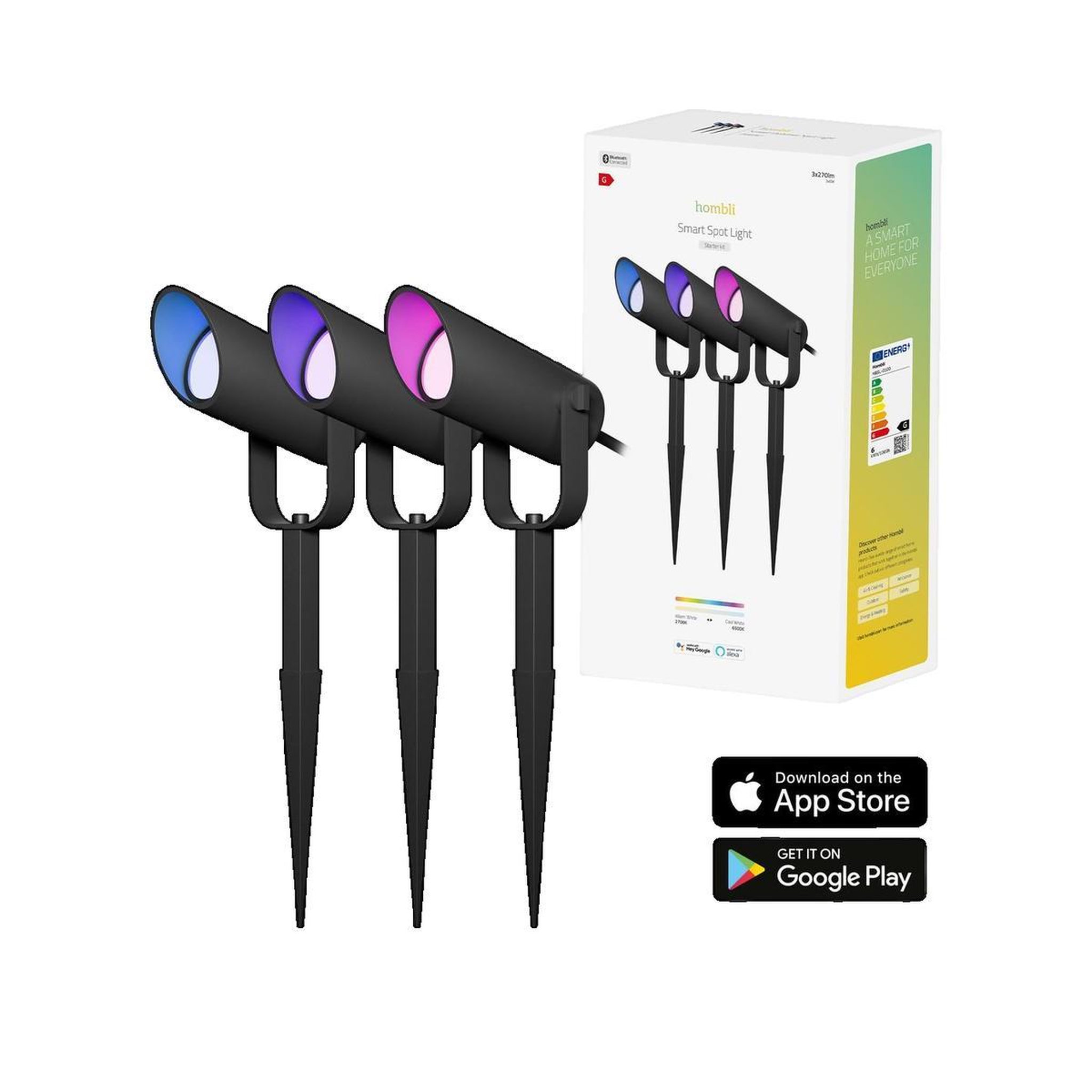 BV CORPORATION Kit de Spots Lumineux Intelligents Hombli Outdoor Smart Spot Light
