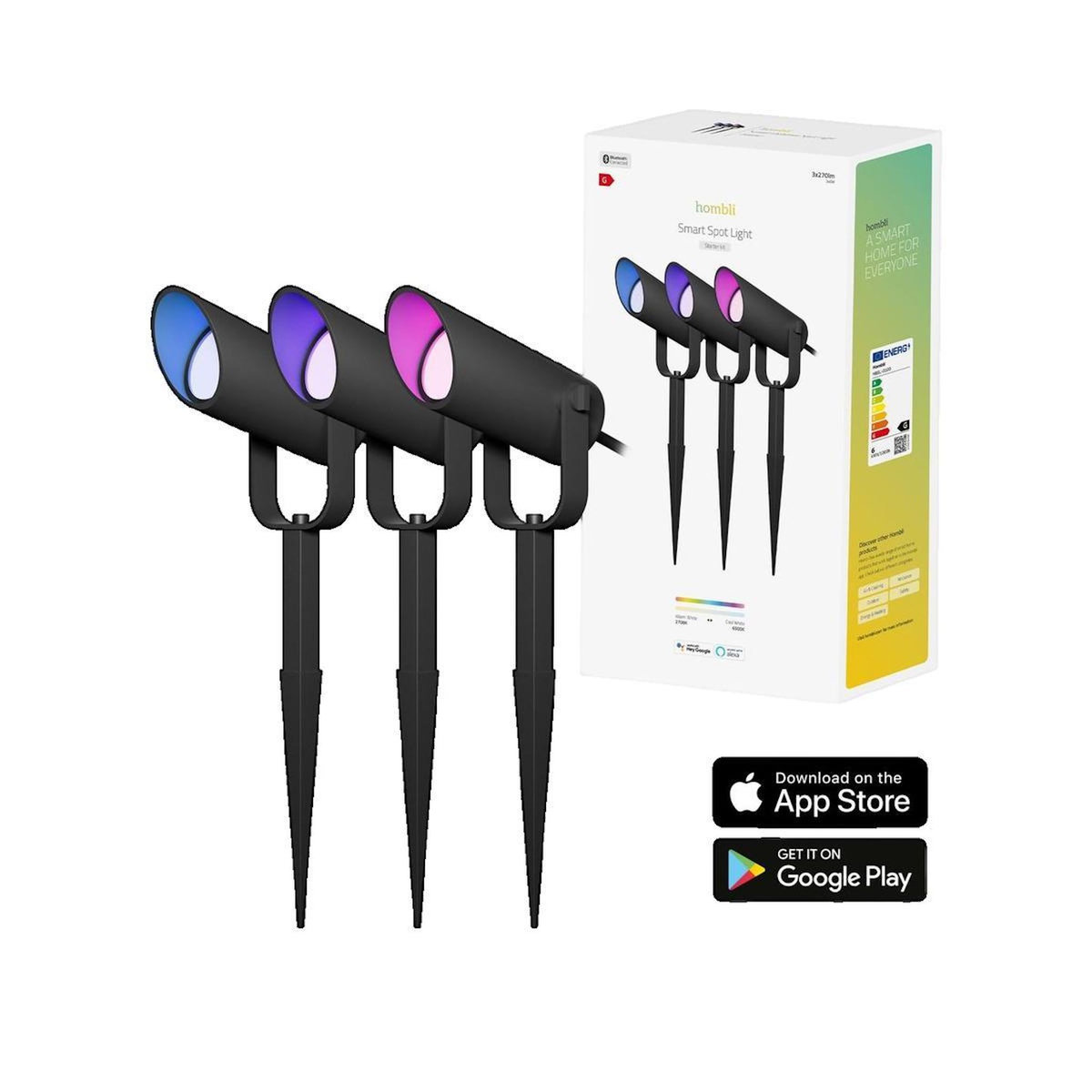 BV CORPORATION Kit de Spots Lumineux Intelligents Hombli Outdoor Smart Spot Light