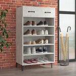 VIDAXL Armoire a chaussures Gris beton 60x35x105 cm Bois d'ingenierie