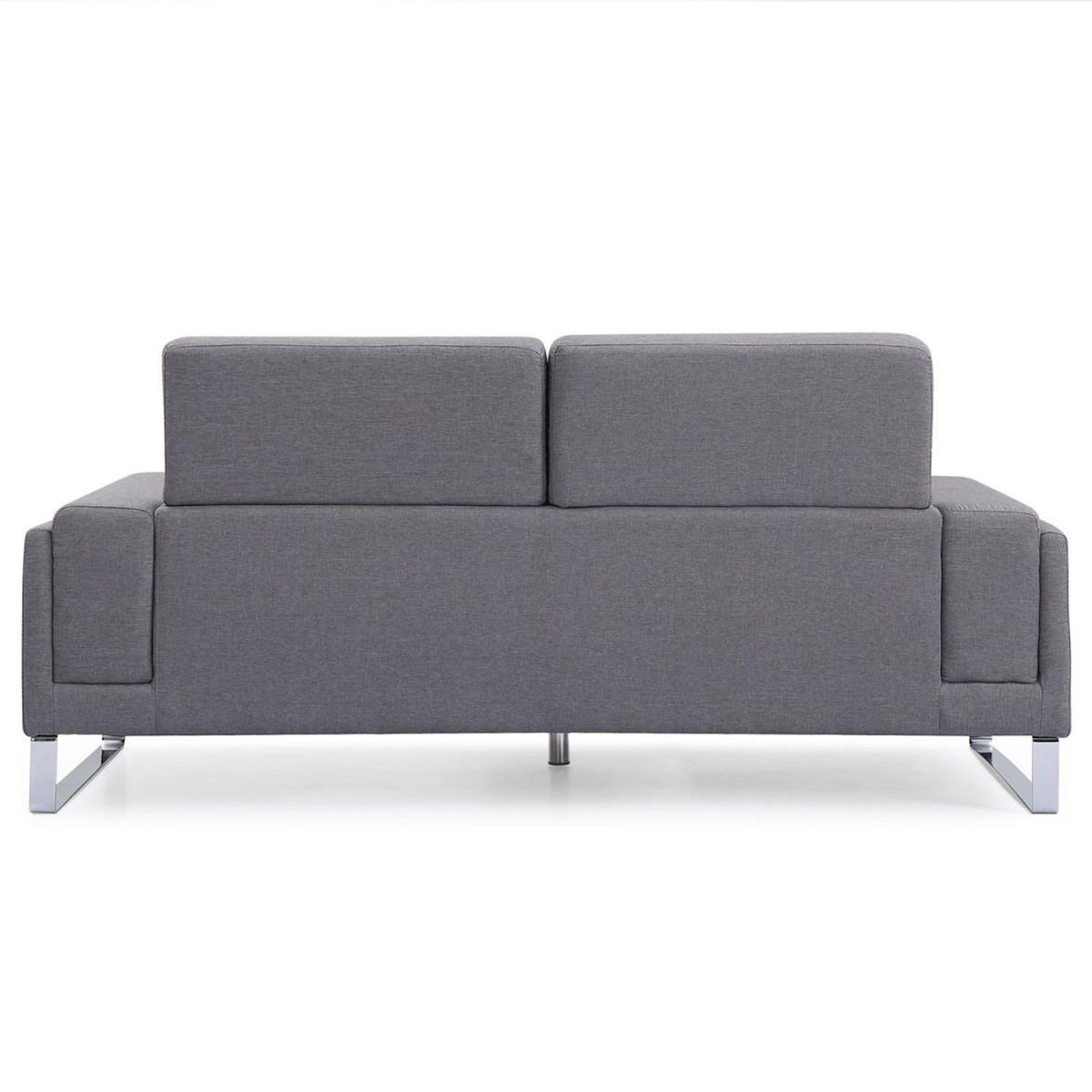 Paris Prix Canapé 3 Places Tissu  Ezekiel  198cm Gris Clair