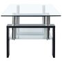 VIDAXL Table basse Noir et transparent 95x55x40 cm Verre trempe