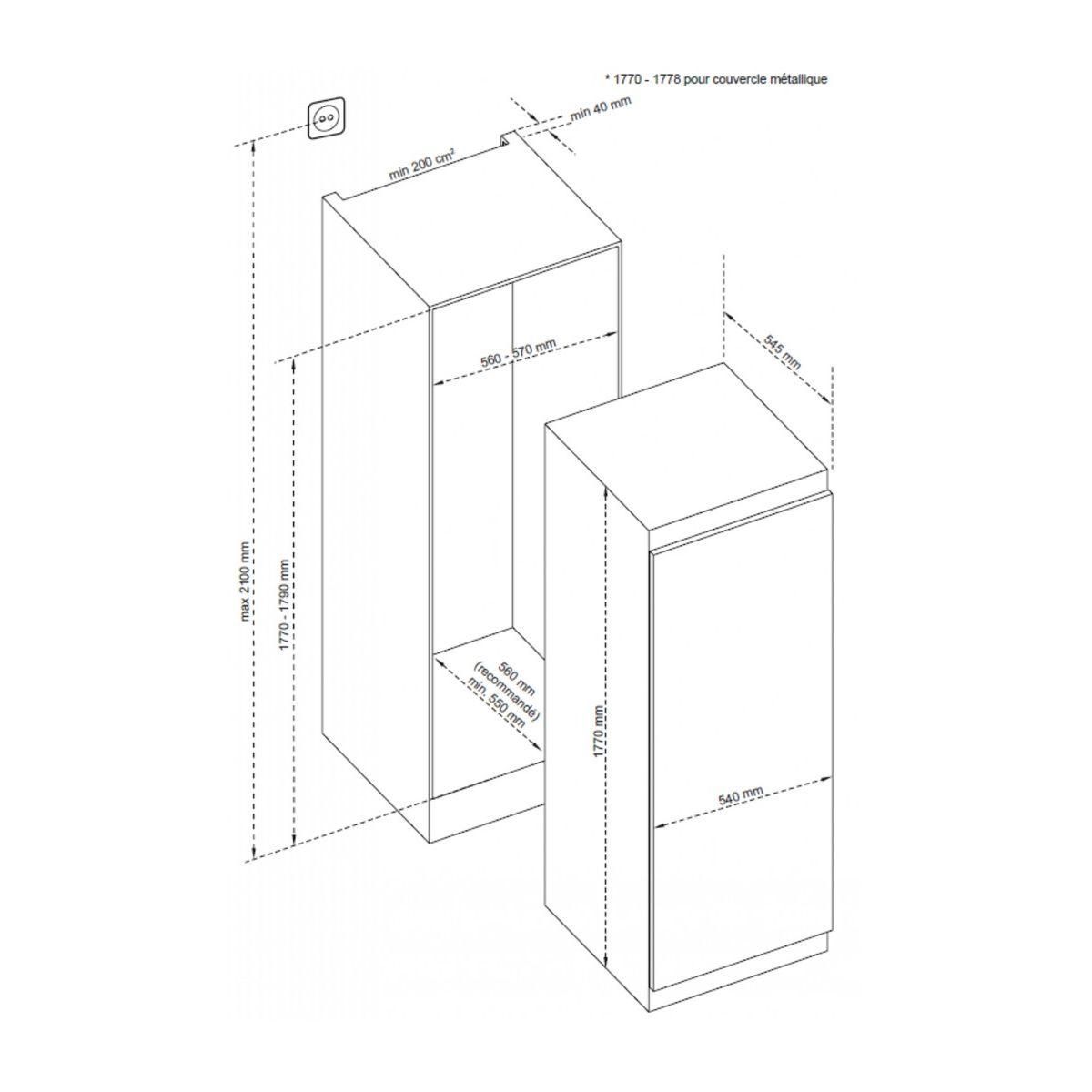De Dietrich Réfrigérateur 1 porte encastrable DRL1770EB