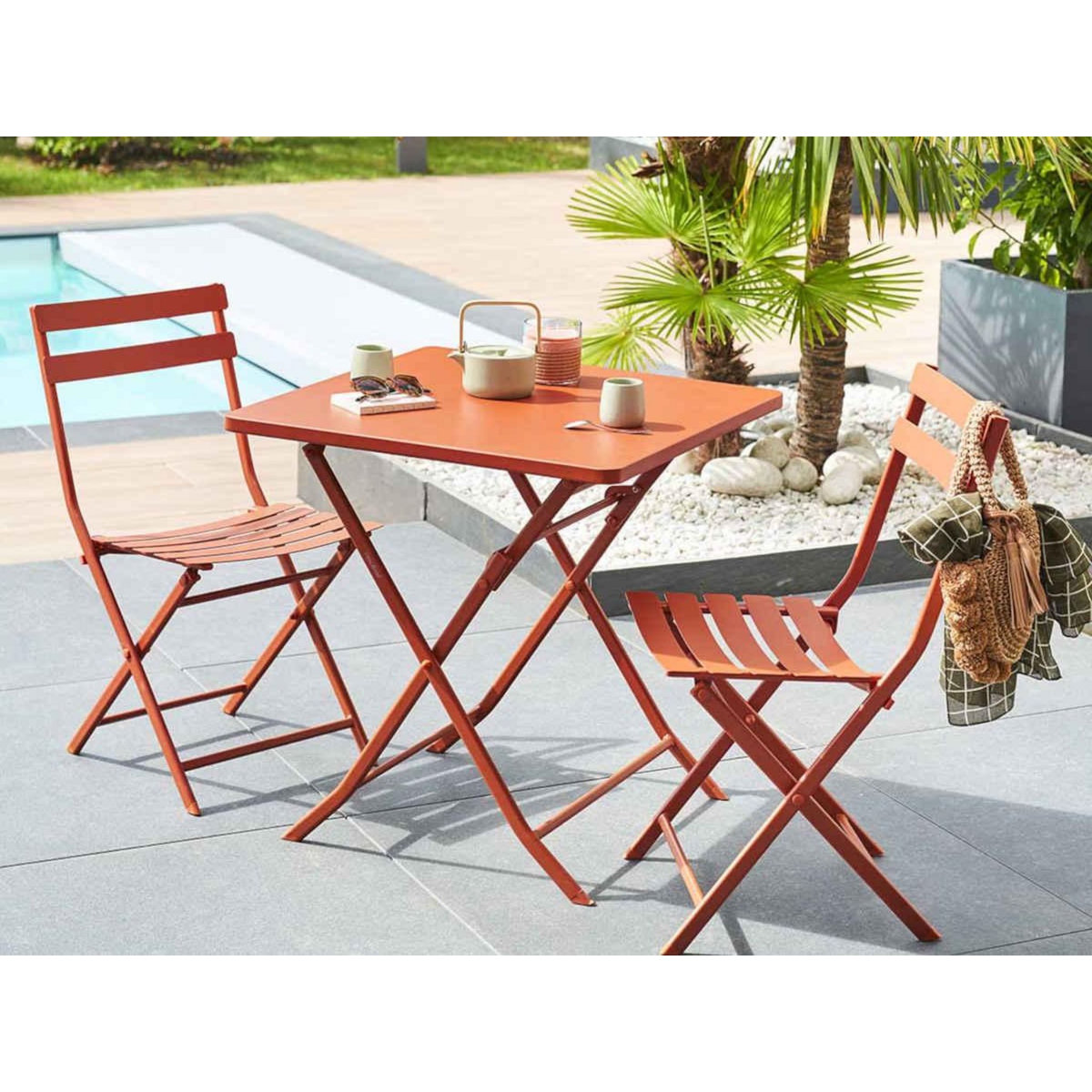HESPERIDE Table de jardin carrée Greensboro 70 x 70 cm Ambre - Hespéride