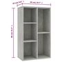 Voir la diapositive 6 : VIDAXL Bibliotheque/Buffet Gris beton 50x25x80 cm Bois d'ingenierie