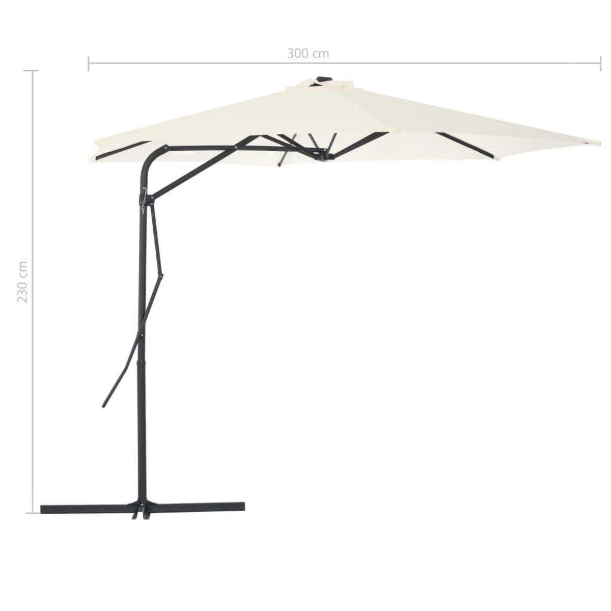 VIDAXL Parasol d'exterieur avec poteau en acier 300 cm Sable