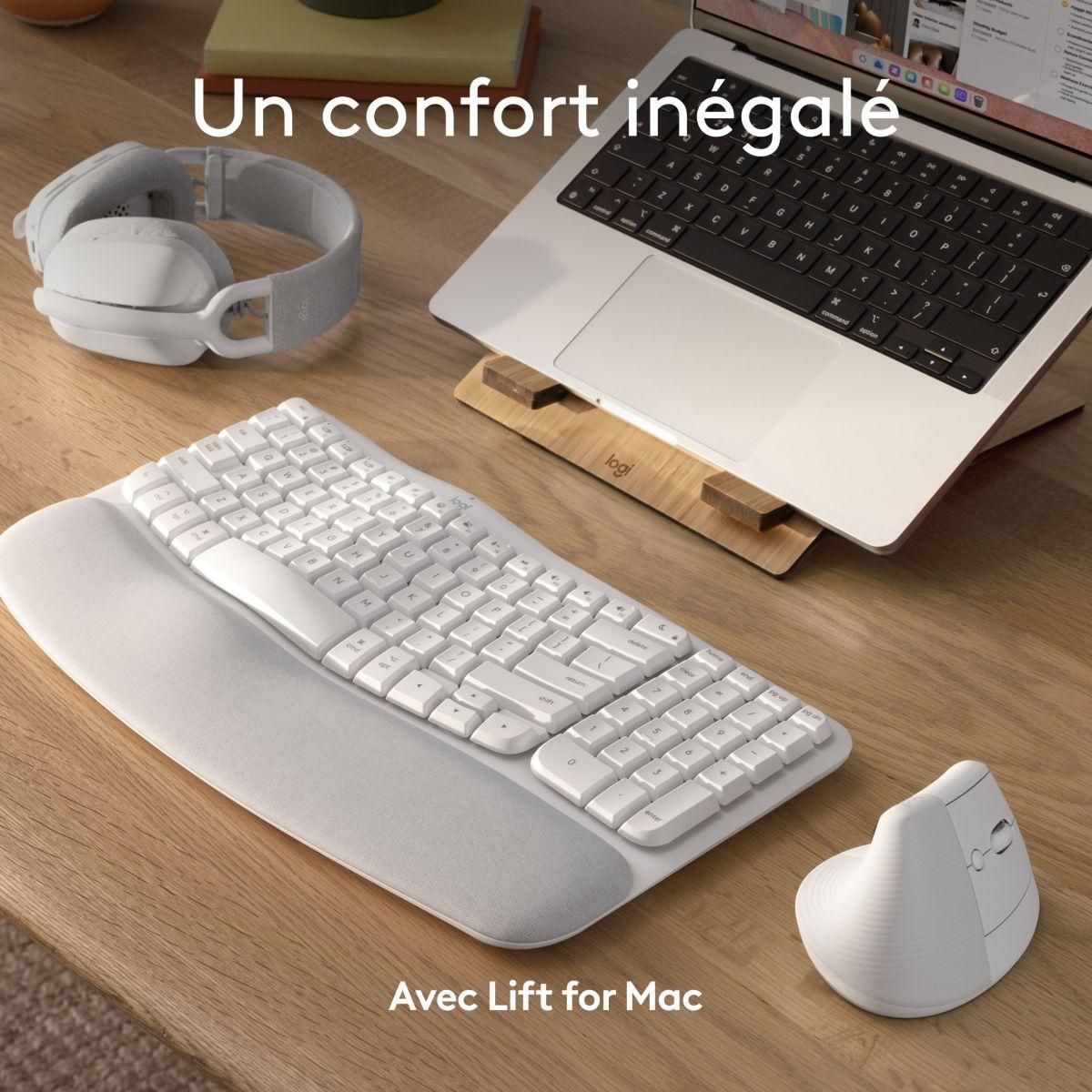 Logitech Clavier sans fil Wave Keys for Mac ergonomique