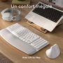 Voir la diapositive 5 : Logitech Clavier sans fil Wave Keys for Mac ergonomique