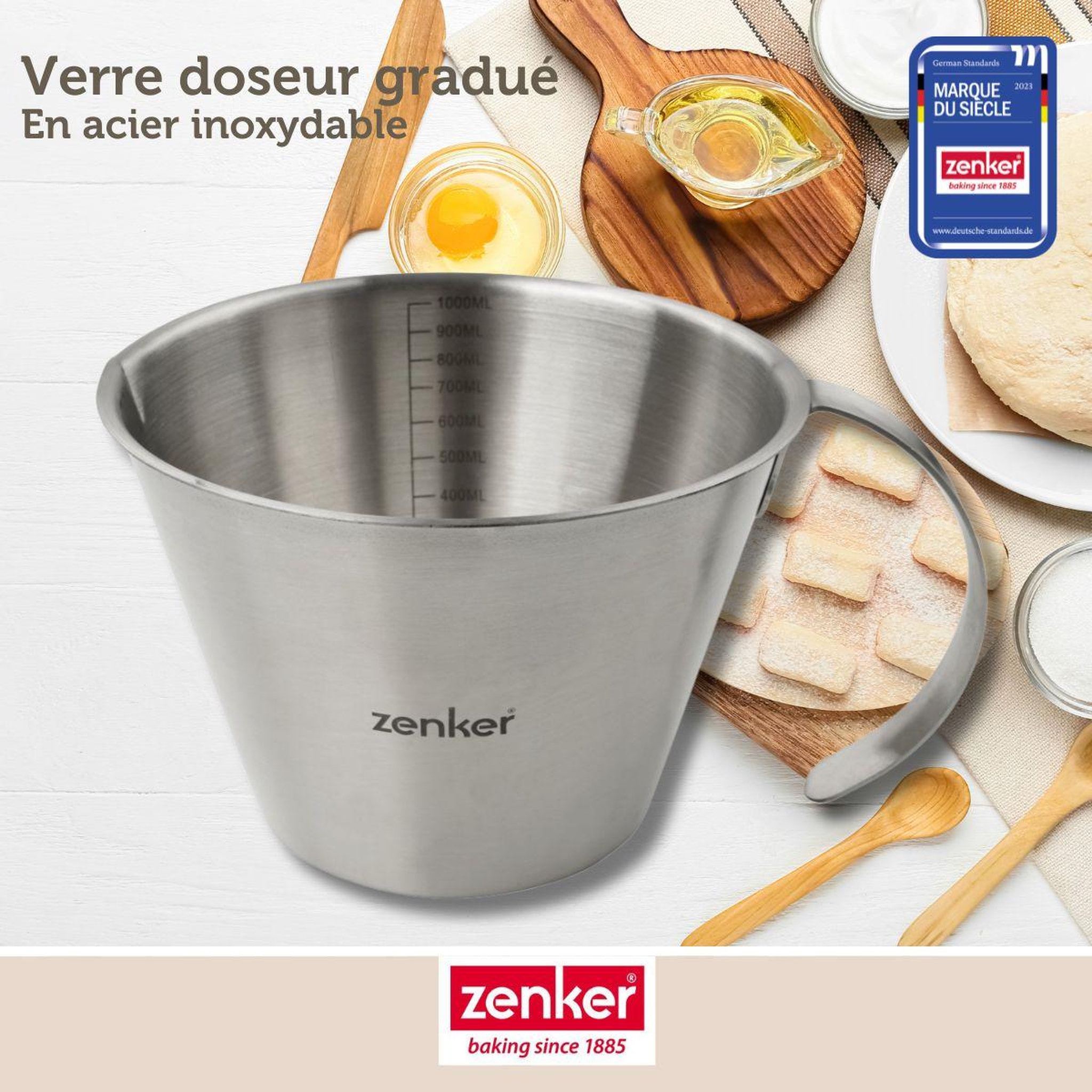 Voir la diapositive 2 : ZENKER Verre doseur 1 litre Zenker Smart Pastry
