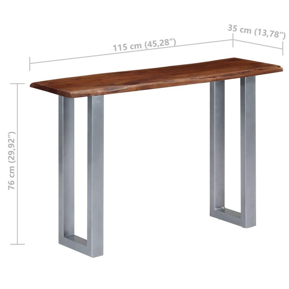 VIDAXL Table console 115x35x76 cm Bois d'acacia massif et fer