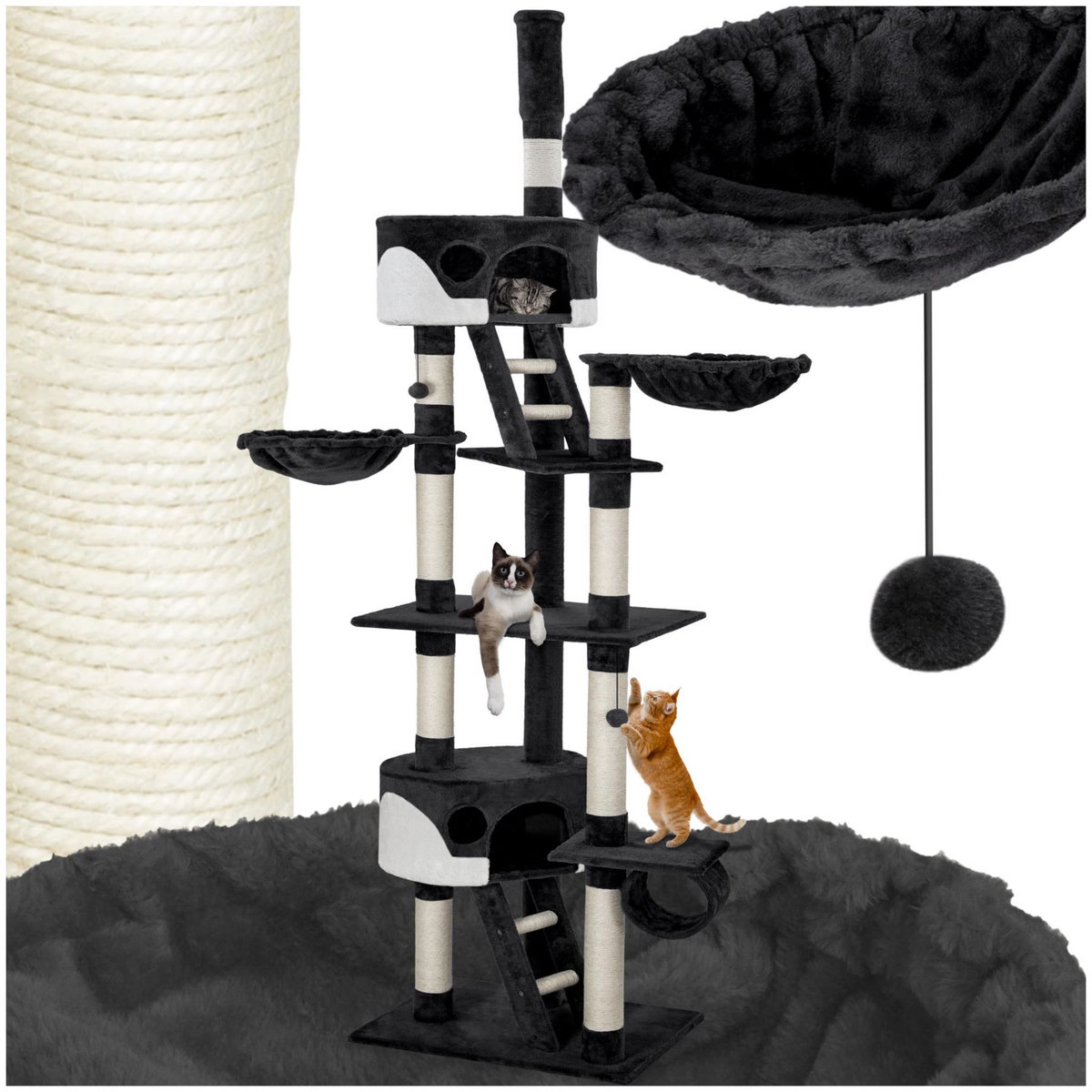 tectake Arbre à chat HANSI 260 cm