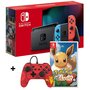 NINTENDO Console Nintendo Switch Joy-Con Bleu et Rouge + Pokémon Let's Go Evoli + Manette Filaire Pikachu Nintendo Switch