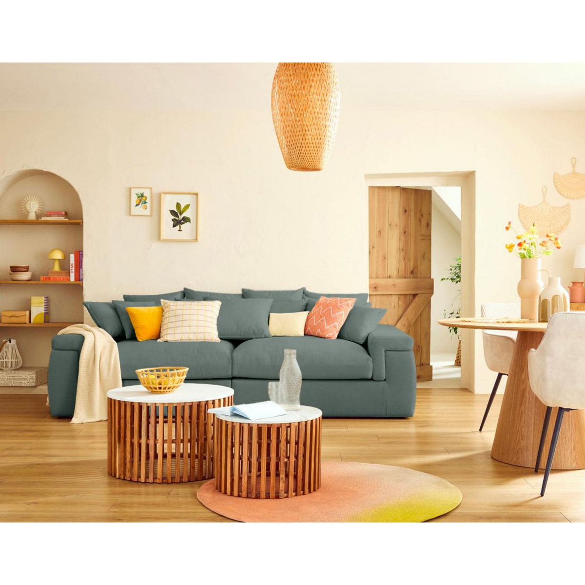 LISA DESIGN Sergio - canapé 4 places - assise profonde - en tissu