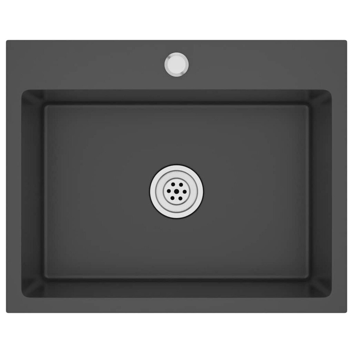 VIDAXL Evier de cuisine fait main Noir Acier inoxydable