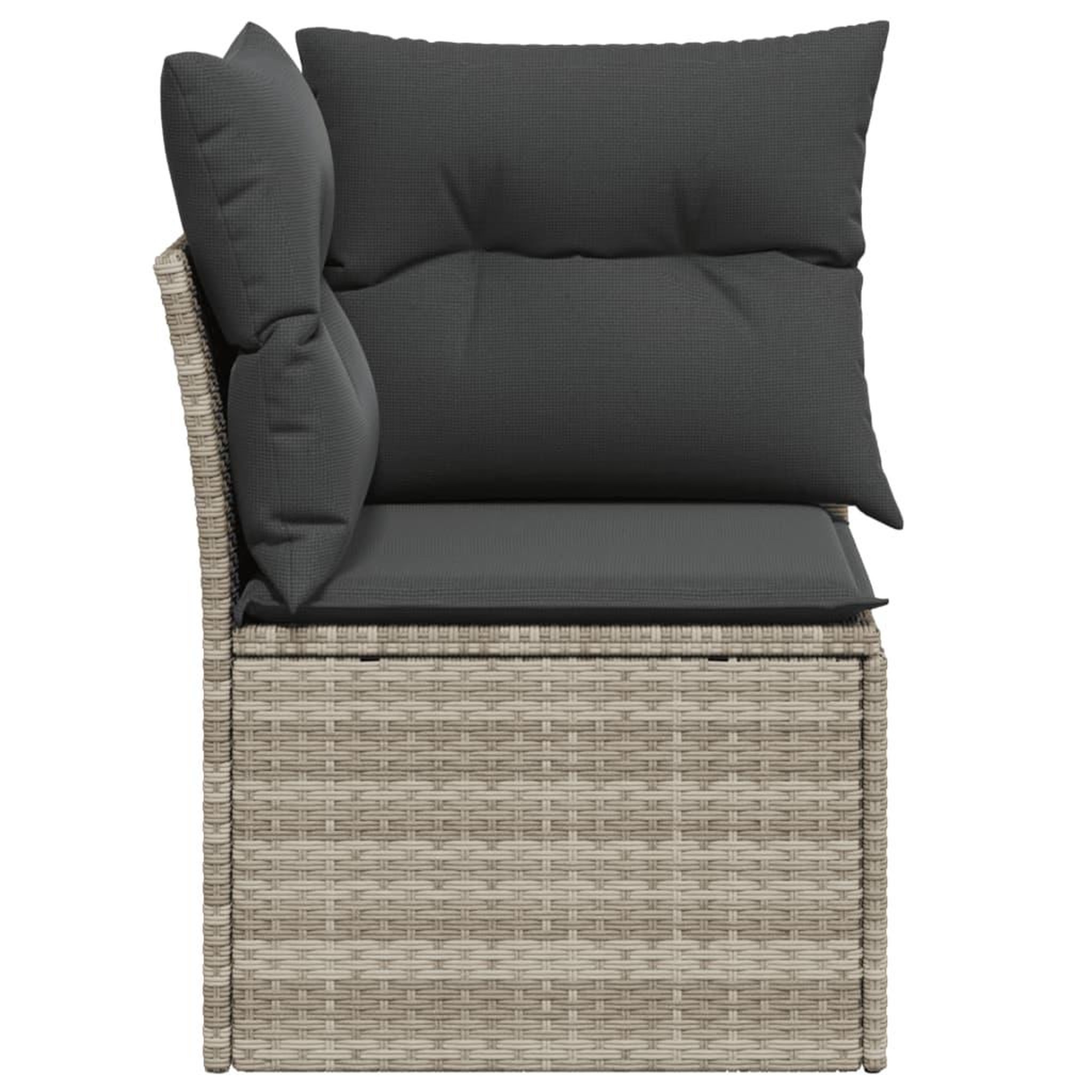 Voir la diapositive 5 : VIDAXL Canape d'angle de jardin et coussins gris clair resine tressee