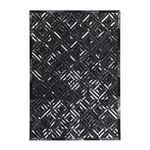 Paris Prix Tapis en Cuir Fait Main  Spark  Noir & Argent. Coloris disponibles : Noir