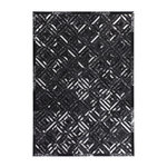 Paris Prix Tapis en Cuir Fait Main  Spark  Noir & Argent. Coloris disponibles : Noir