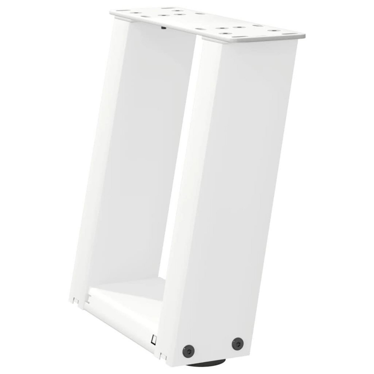 VIDAXL Pieds de table basse forme de U 2 pcs blanc 30x(30-31) cm acier