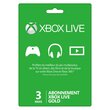 MICROSOFT Abonnement Xbox Live Gold 3 Mois
