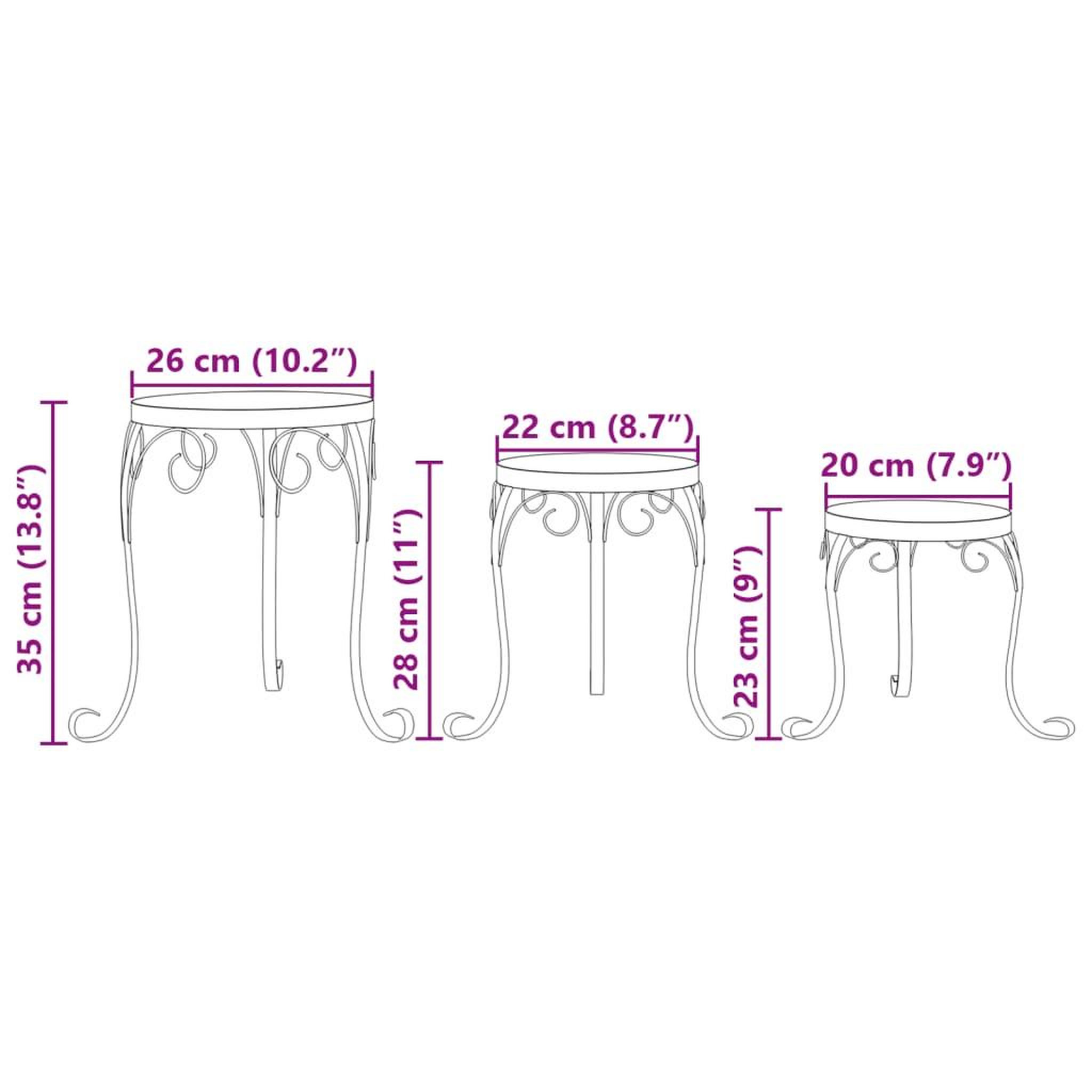Voir la diapositive 6 : VIDAXL Supports pour plantes 3 pcs noir et blanc ceramique