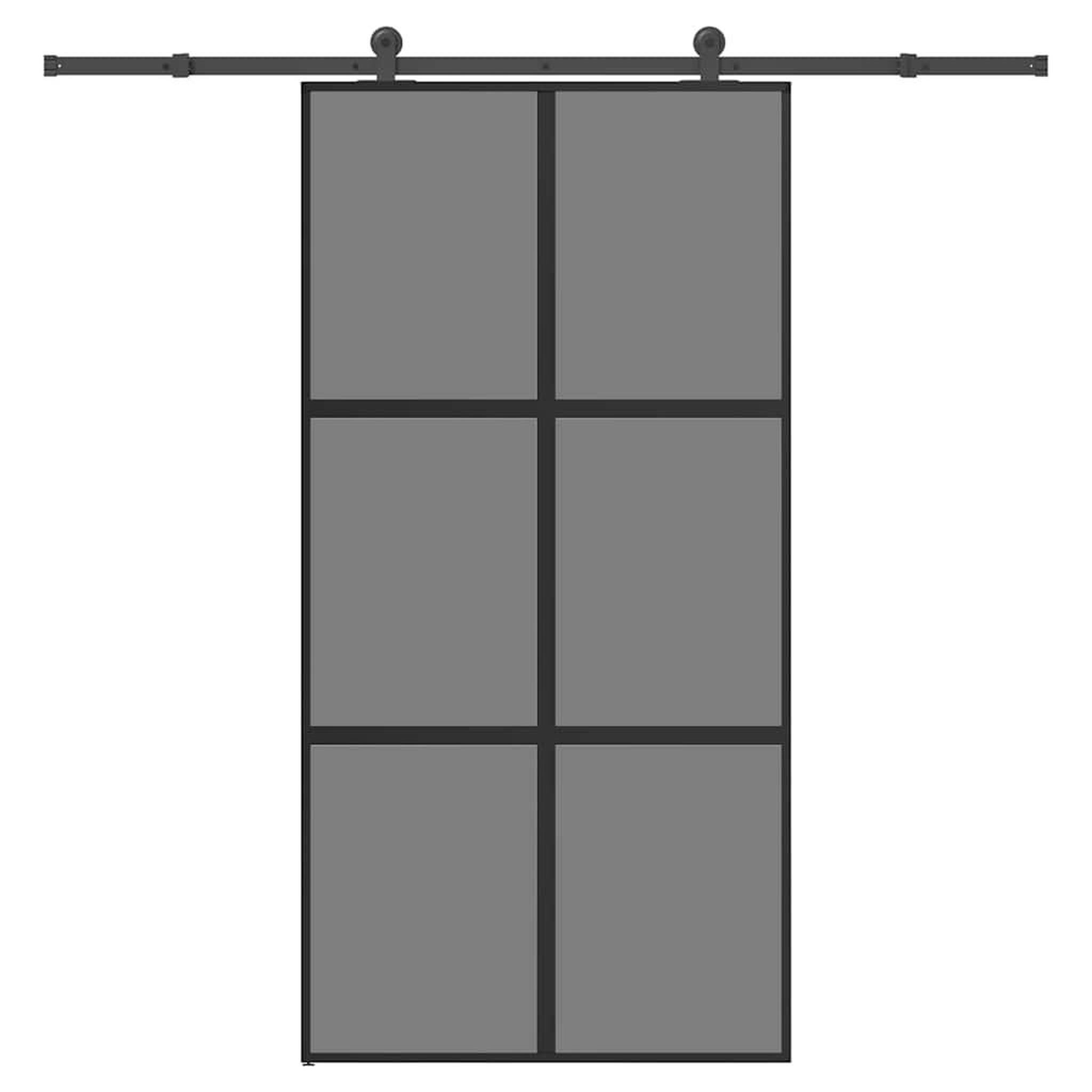VIDAXL Porte coulissante kit de quincaillerie trempe verre aluminium