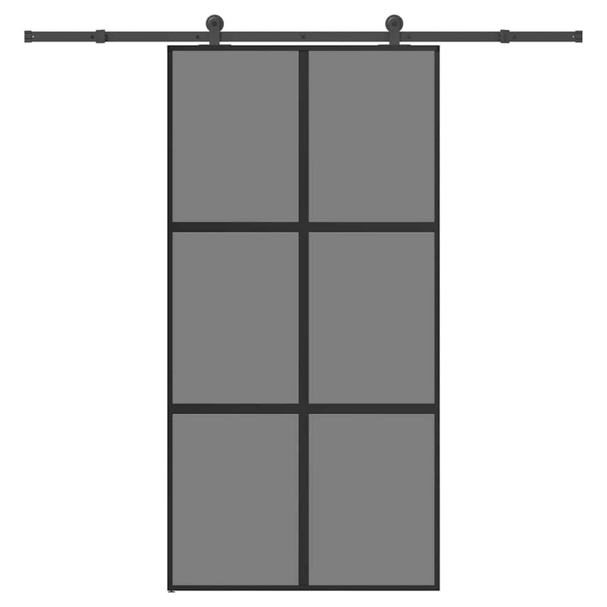 VIDAXL Porte coulissante kit de quincaillerie trempe verre aluminium