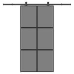 VIDAXL Porte coulissante kit de quincaillerie trempe verre aluminium