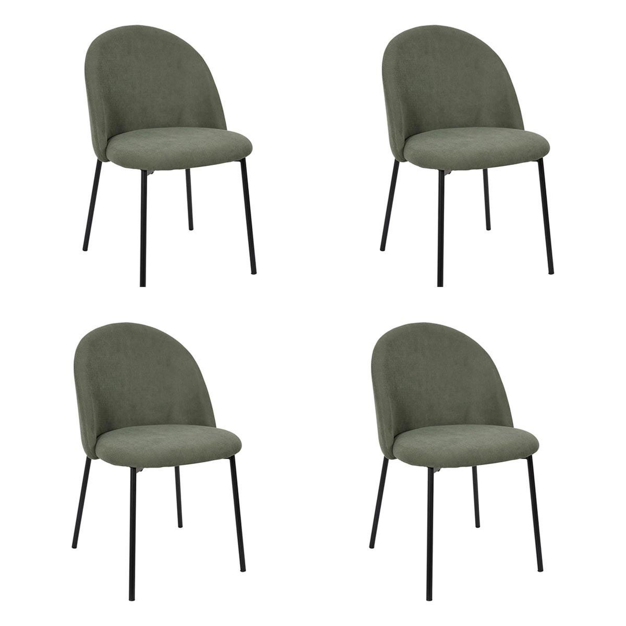 The Home Deco Factory Lot de 4 chaises côtelées arches  jules  78cm vert