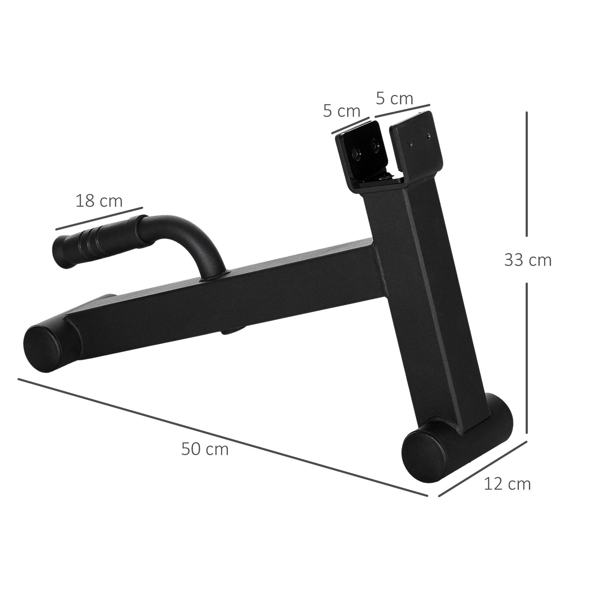 Voir la diapositive 3 : HOMCOM Mini deadlift pour haltères - cric d'haltères avec poignée antidérapante - charge max. 200 kg - acier noir
