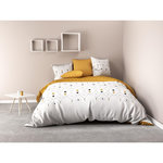 Home collection Parure housse de couette 100% coton lave 57fils evi. Coloris disponibles : Blanc