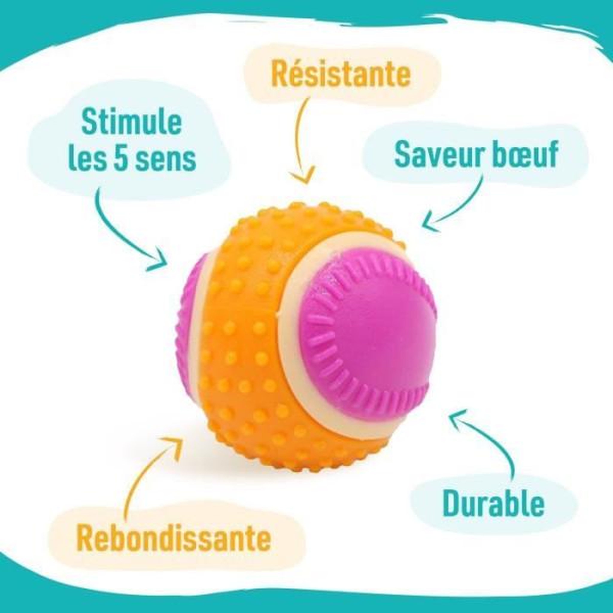 Voir la diapositive 4 : MARKET24 Balle pour chien - AIMÉ - 5 en 1 Saveur Boeuf
