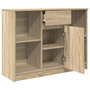 Voir la diapositive 5 : VIDAXL Buffet avec tiroir chene sonoma 101x35x76 cm bois d'ingenierie