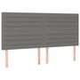 Voir la diapositive 4 : VIDAXL Tete de lit a LED Gris fonce 200x5x118/128 cm Tissu
