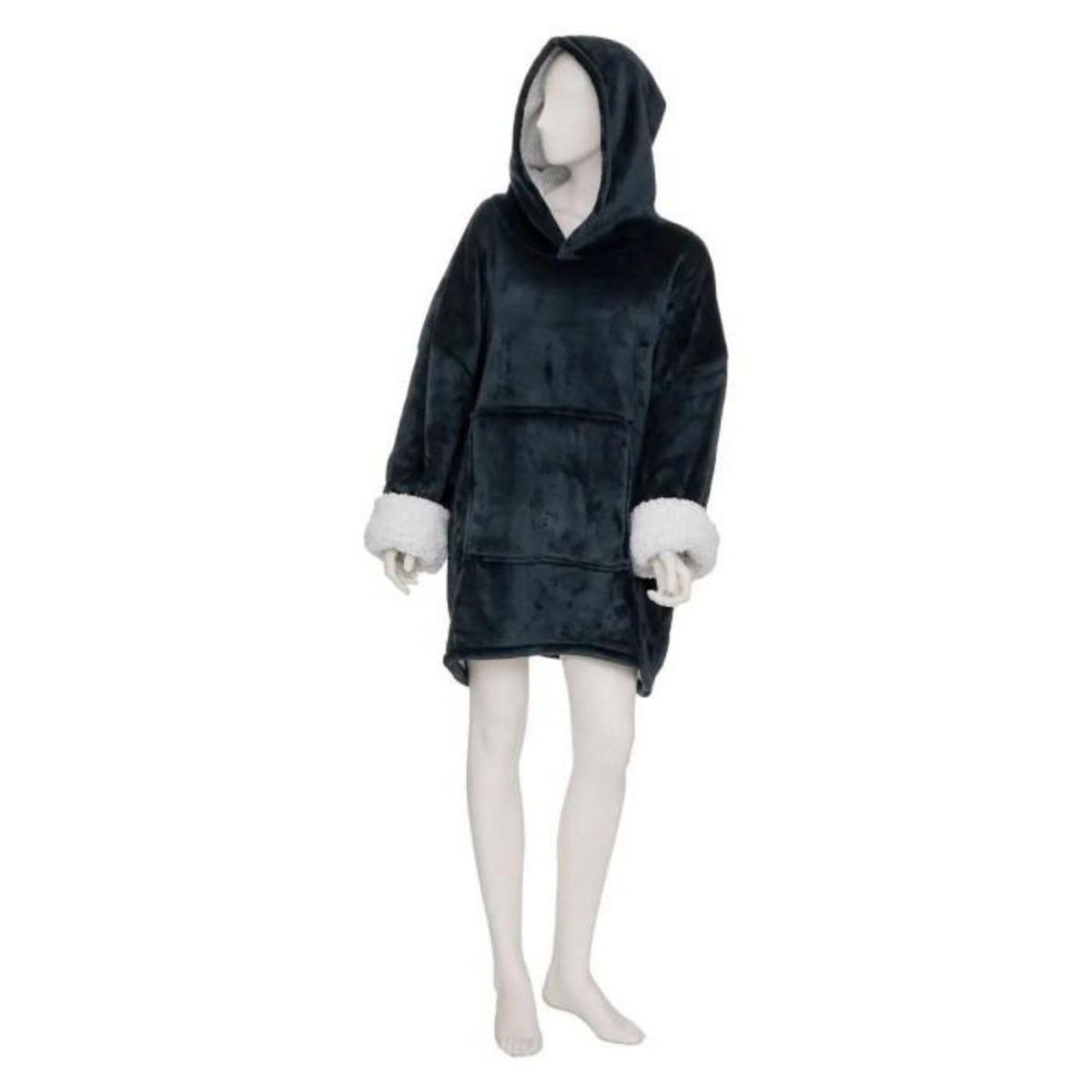 ATMOSPHERA Plaid Sweat Manche  Flan  85x118cm Bleu Egéen