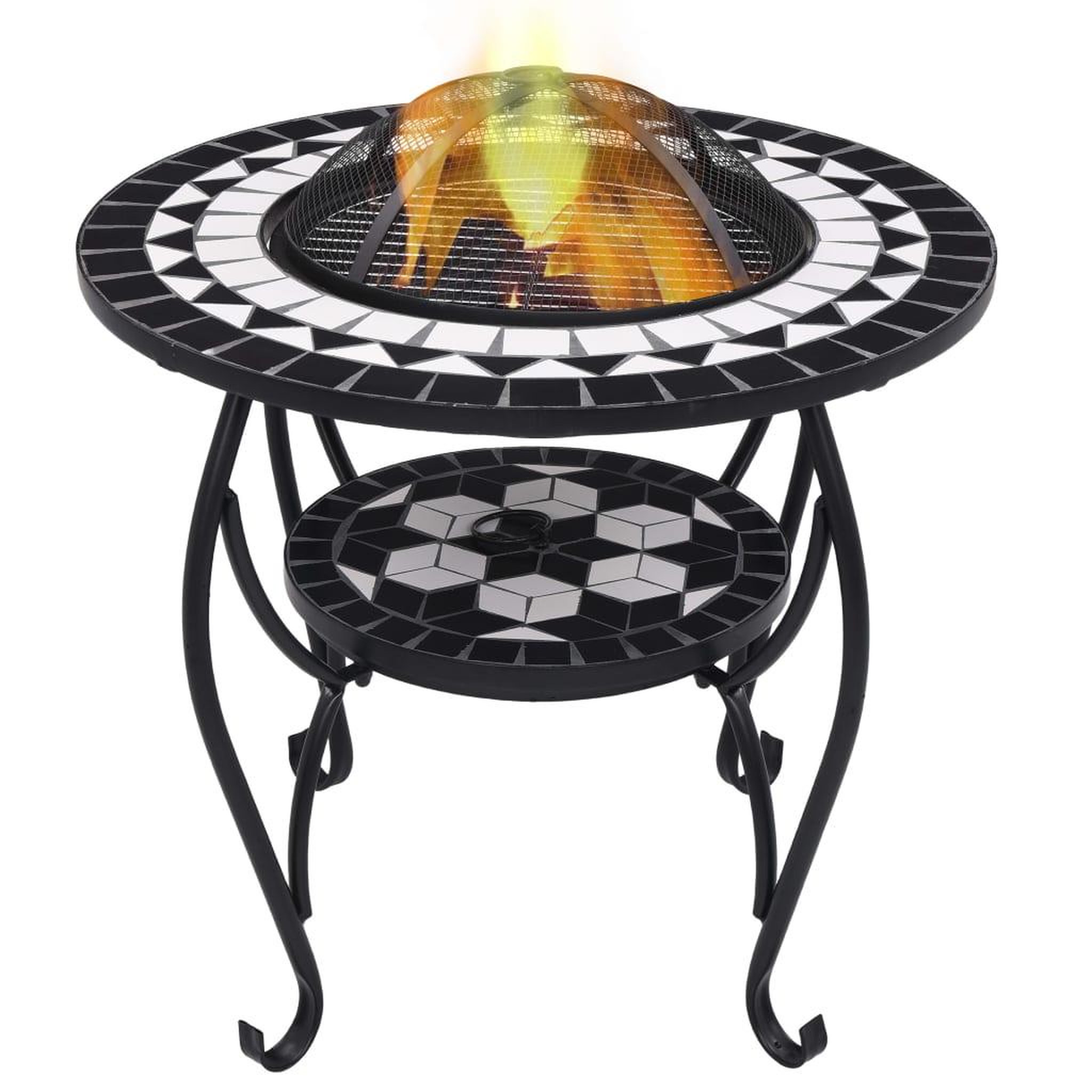 Voir la diapositive 1 : VIDAXL Table de foyer mosaïque Noir et blanc 68 cm Ceramique