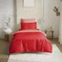 Voir la diapositive 2 : COTON PUR Pack complet 4 pièces Capucine/Clémentine réversible housse de couette pour lit 90 x 190 cm