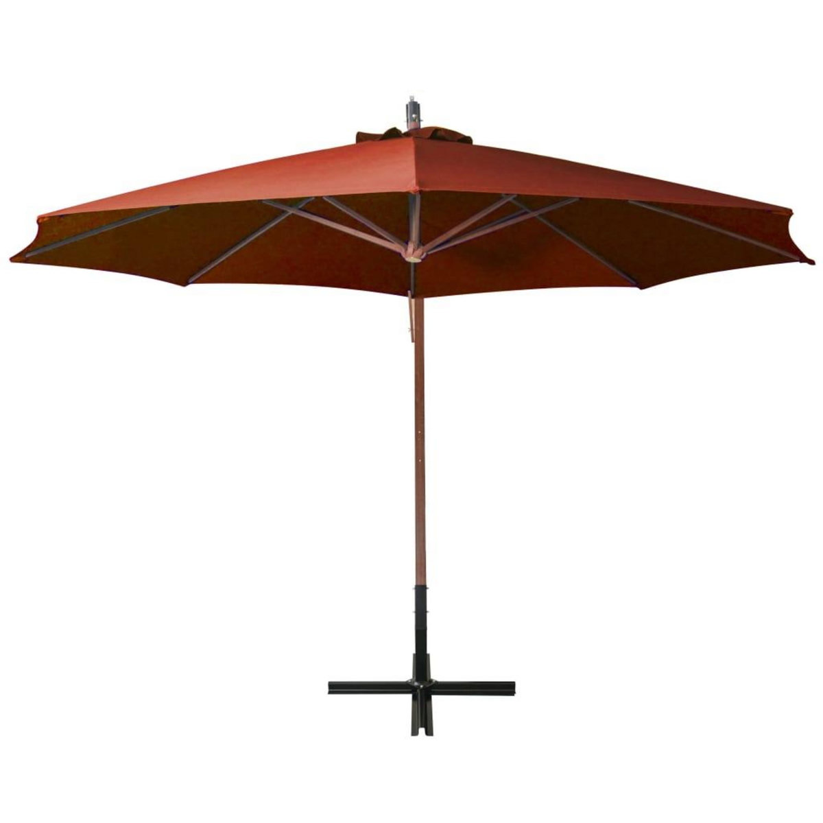 VIDAXL Parasol de jardin suspendu avec mat terre cuite bois de sapin