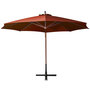 Voir la diapositive 3 : VIDAXL Parasol de jardin suspendu avec mat terre cuite bois de sapin