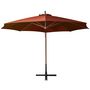Voir la diapositive 3 : VIDAXL Parasol de jardin suspendu avec mat terre cuite bois de sapin