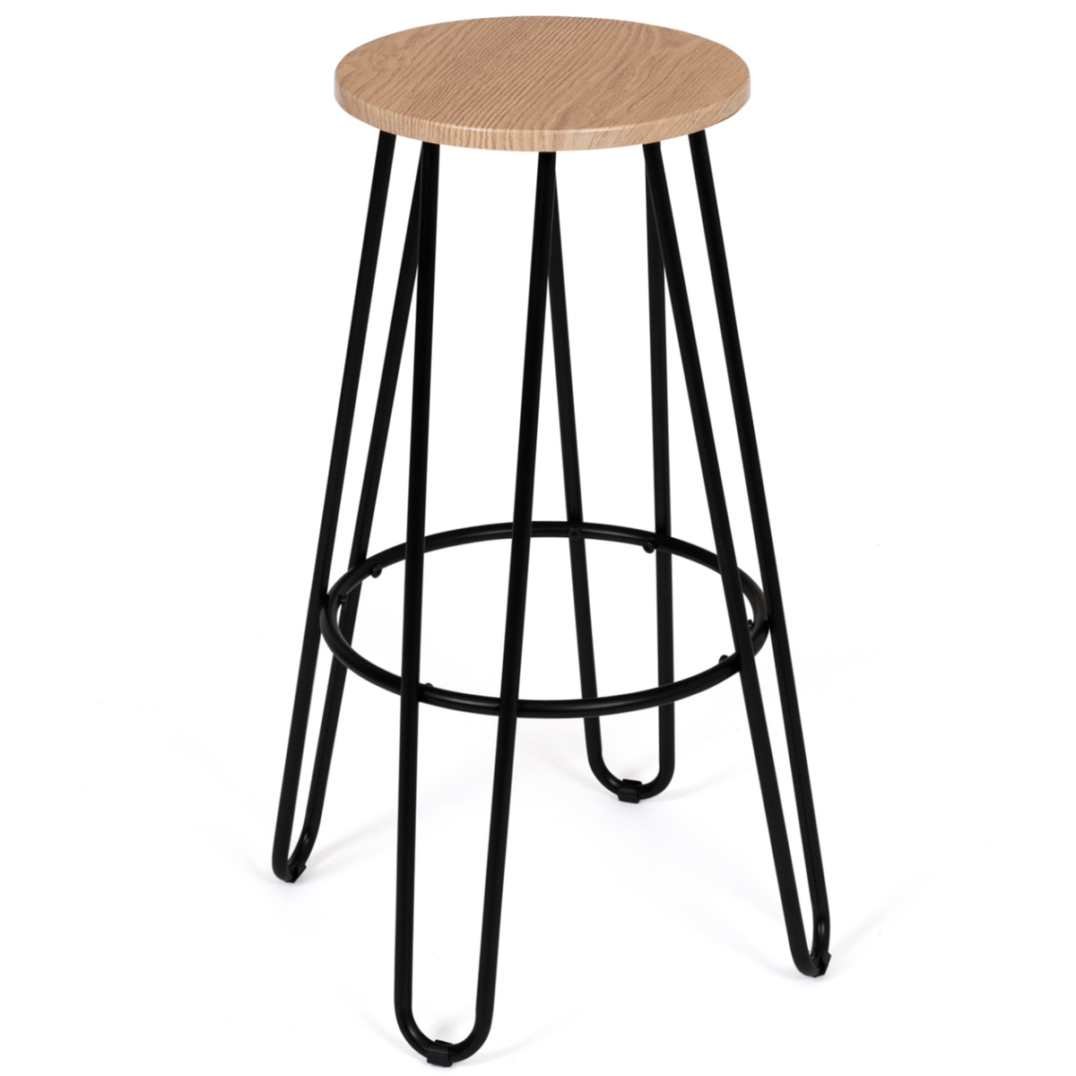 ID MARKET Lot de 2 tabourets de bar DUBLIN assise ronde design industriel