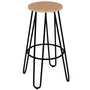 Voir la diapositive 3 : ID MARKET Lot de 2 tabourets de bar DUBLIN assise ronde design industriel