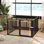 Voir la diapositive 3 : PAWHUT Parc enclos chien modulable pliable - porte verrouillable, 8 panneaux - acier noir
