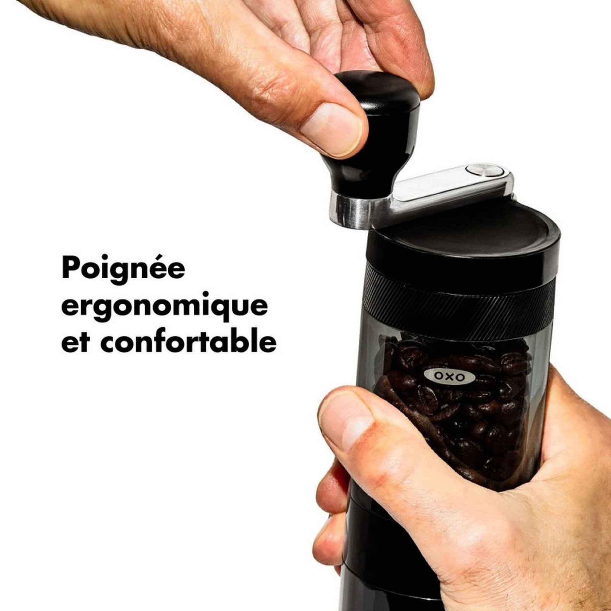 Voir la diapositive 4 : OXO Moulin à café manuel 40g noir - ox11303600