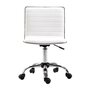 Voir la diapositive 6 : HOMCOM Chaise de bureau design style Chesterfield acier chromé revêtement synthétique blanc
