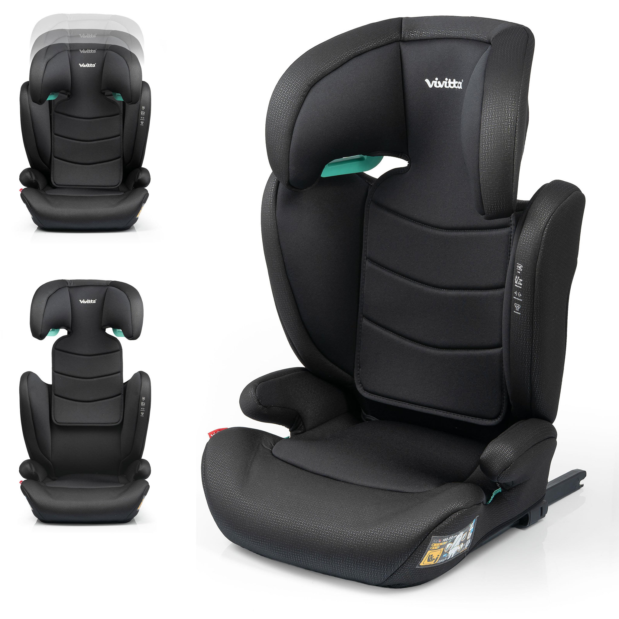 VIVITTA Siège auto bakan ifix 100-150 cm. Coloris disponibles : Noir
