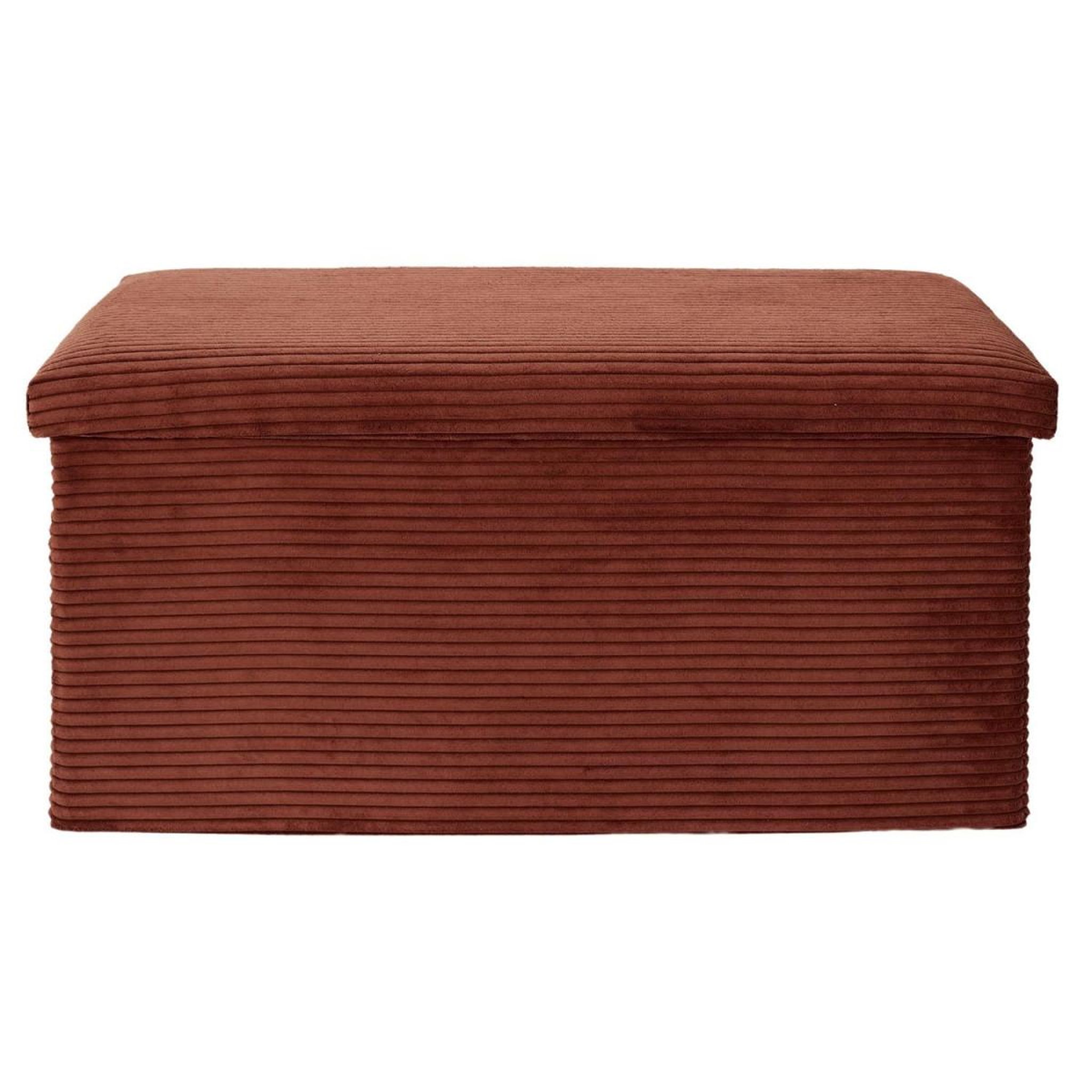 Voir la diapositive 2 : The Home Deco Factory Banc coffre pliable côtelé  scott  76cm terracotta