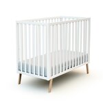 AT4 Lit bébé évolutif CONFORT en bois. Coloris disponibles : Beige, Gris, Blanc