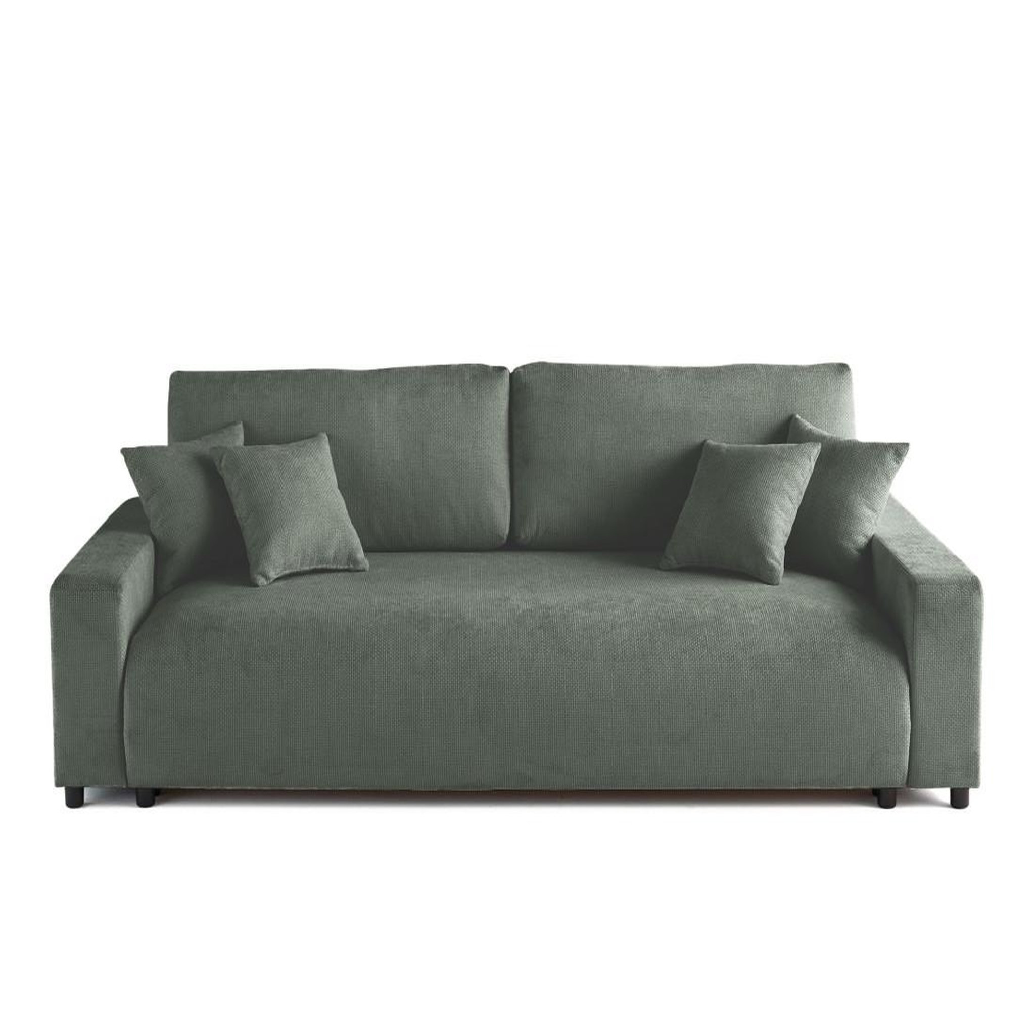 Voir la diapositive 1 : BEST MOBILIER Pivoine - canapé droit 3 places - convertible avec coffre - en velours texturé
