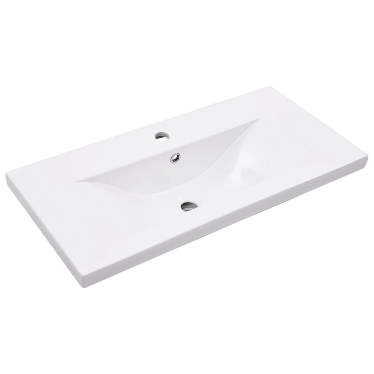 VIDAXL Cadre de lavabo de salle de bain vasque a encastrer Blanc Fer