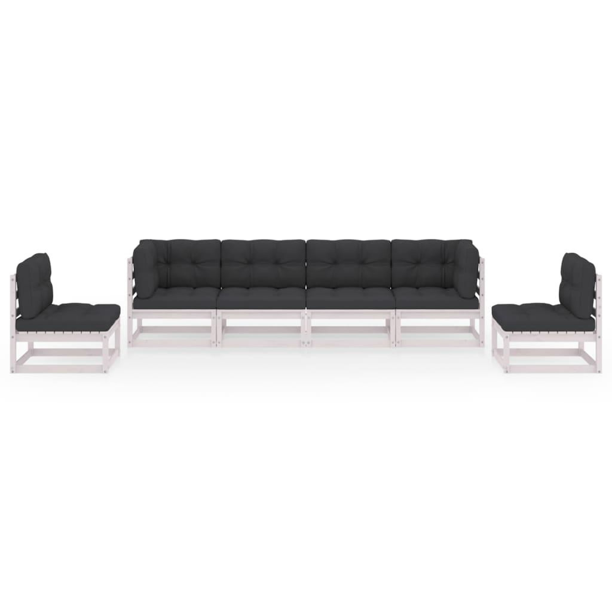 Voir la diapositive 3 : VIDAXL Salon de jardin 6 pcs avec coussins Bois de pin massif